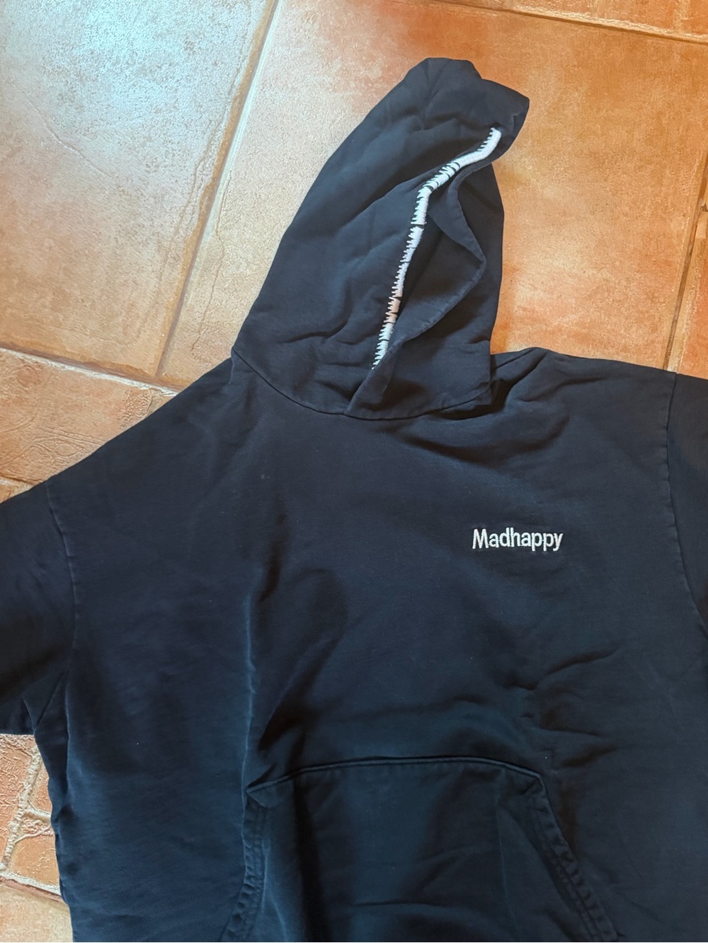 Madhappy Black Pullover Hoodie with White Logo